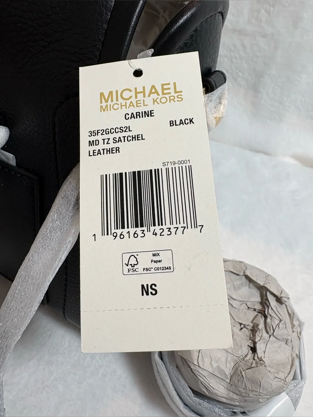 *NWT* MICHAEL KORS Carine Medium Pebbled Leather Satchel - Black